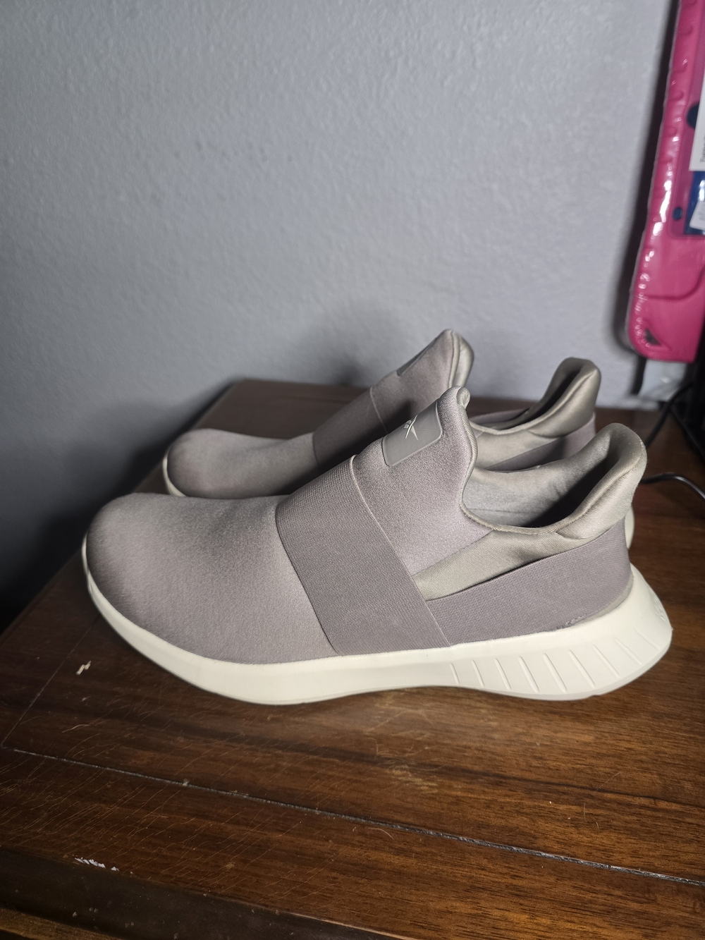 Reebok Women's Slip-On Sneakers in Taupe and Cream
